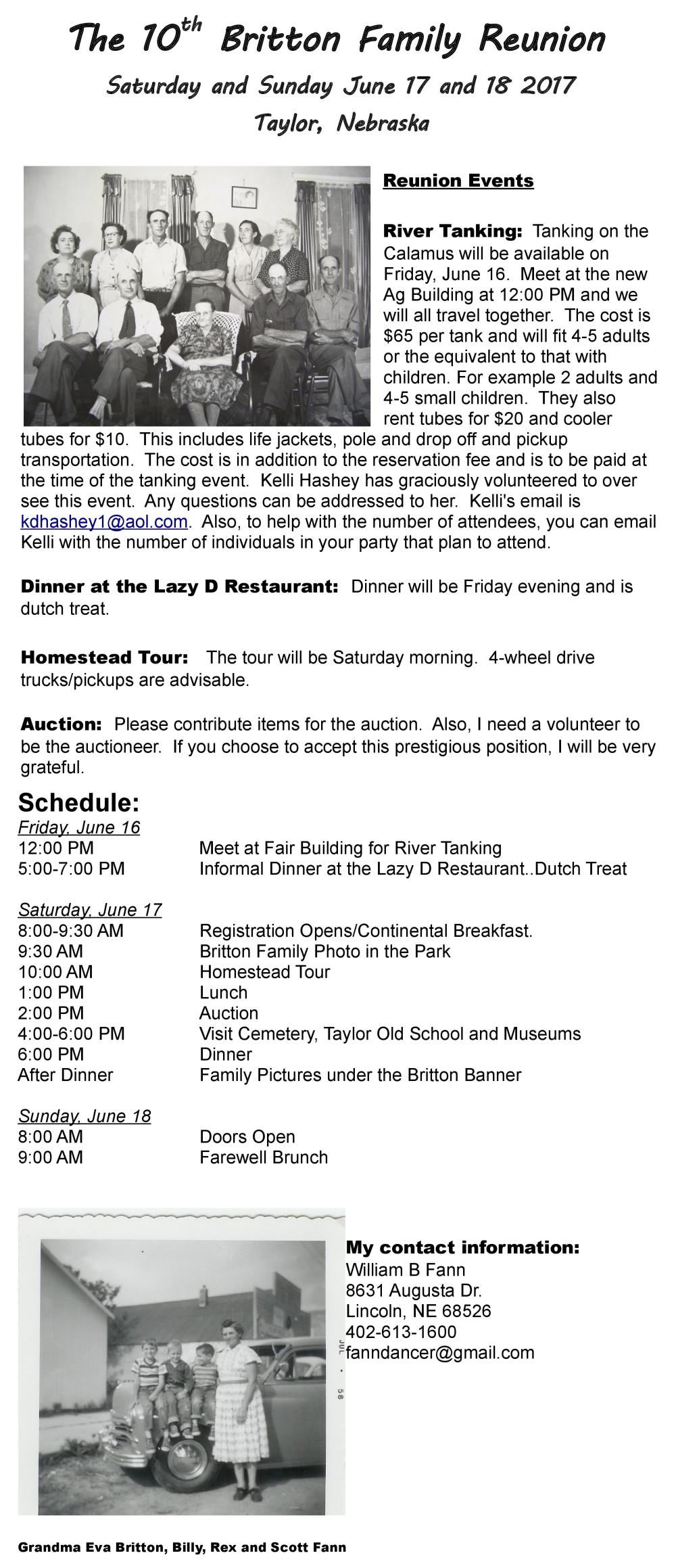 2017 Reunion Information